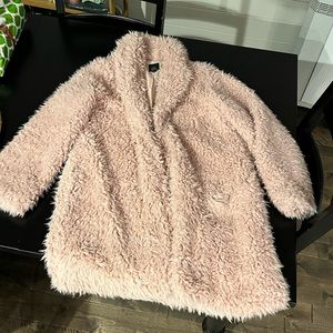 Wild Fable pink Teddy Bear trench coat like new sz XL